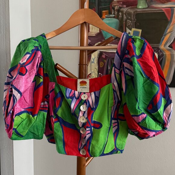 FARM Rio - Tropical Bunch Puff Sleeves Top - Picture 4 of 6